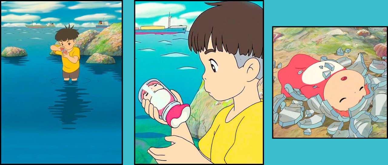 she escapes her underwater home and meets a boy named Sosuke,Anime